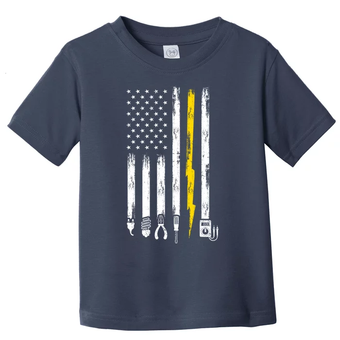 Electrician American Flag USA Toddler T-Shirt