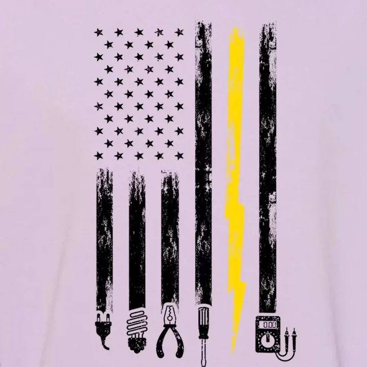 Electrician American Flag USA Garment-Dyed Sweatshirt