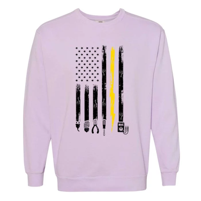 Electrician American Flag USA Garment-Dyed Sweatshirt