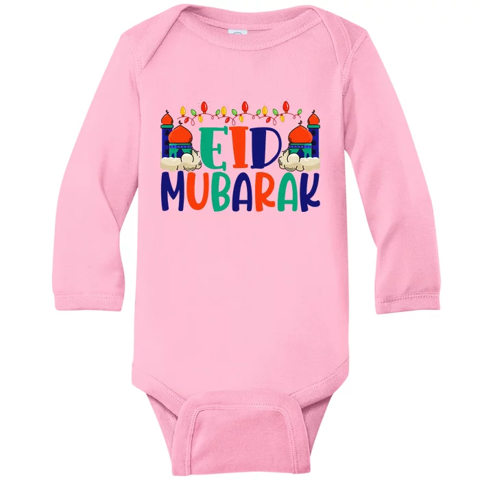 Eid Al Fitr Eid Mobarak Baby Long Sleeve Bodysuit