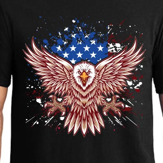 Eagle American Flag Eagle Patriotic Gift Pajama Set