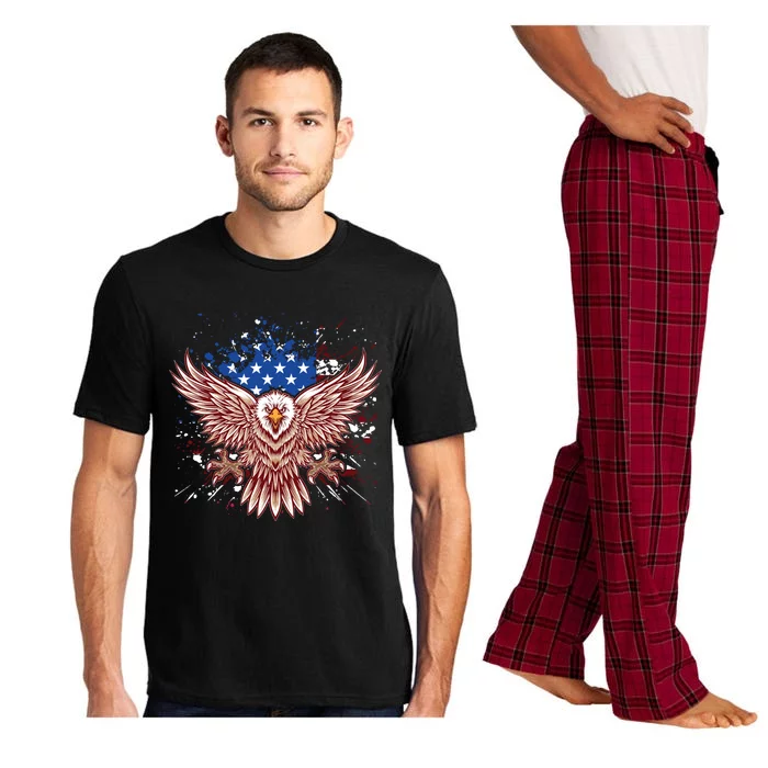 Eagle American Flag Eagle Patriotic Gift Pajama Set