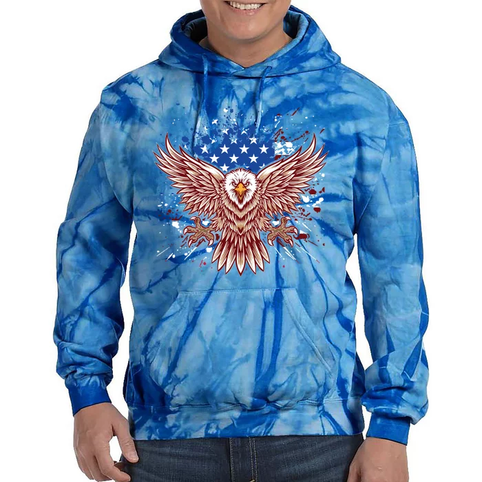 Eagle American Flag Eagle Patriotic Gift Tie Dye Hoodie