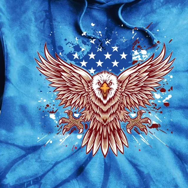 Eagle American Flag Eagle Patriotic Gift Tie Dye Hoodie