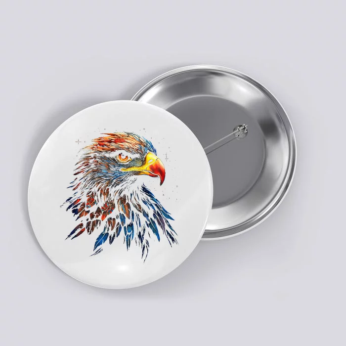 Eagle Art Fantasy Animal Colorful Graphic Bird Eagle Button