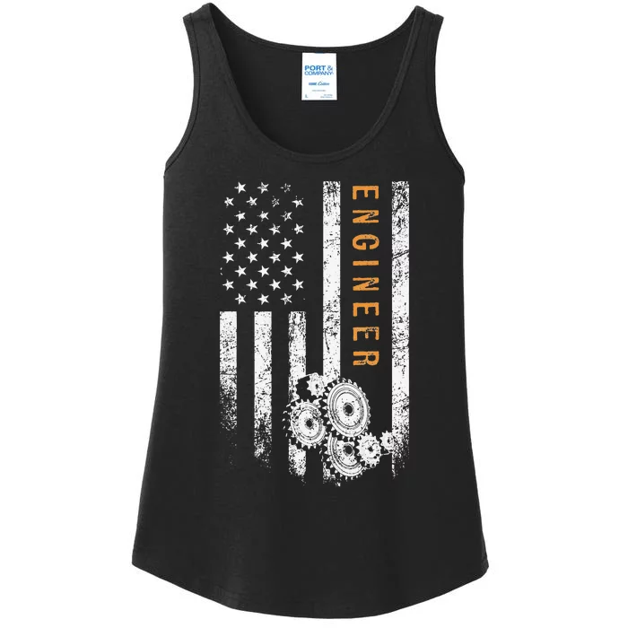 Engineer American Flag Design Engineering Ladies Essential Tank