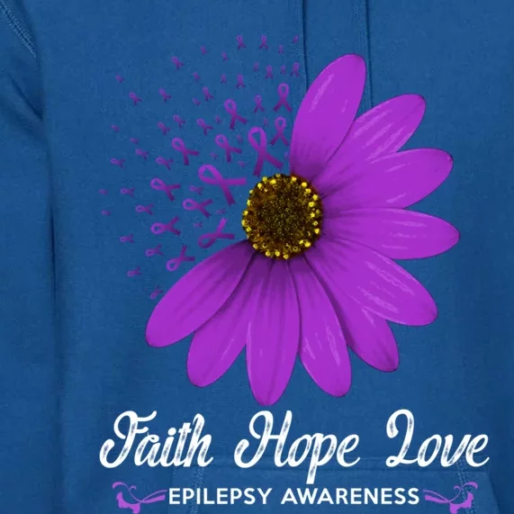 Epilepsy Awareness Faith Hope Love Purple Ribbon Pretty Tee Gift Premium Hoodie