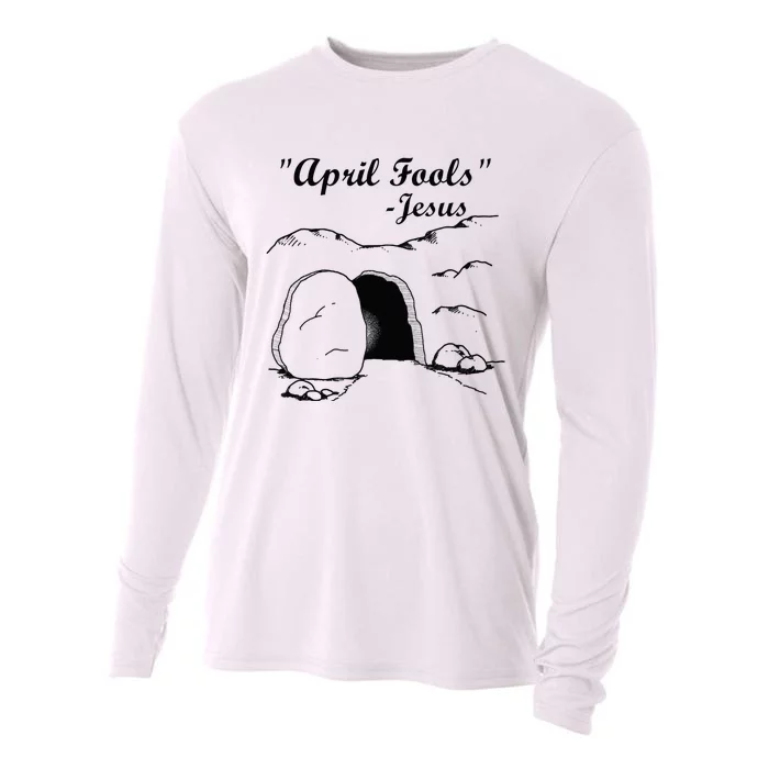 Easter April Fool's Day Jesus Funny Cooling Performance Long Sleeve Crew