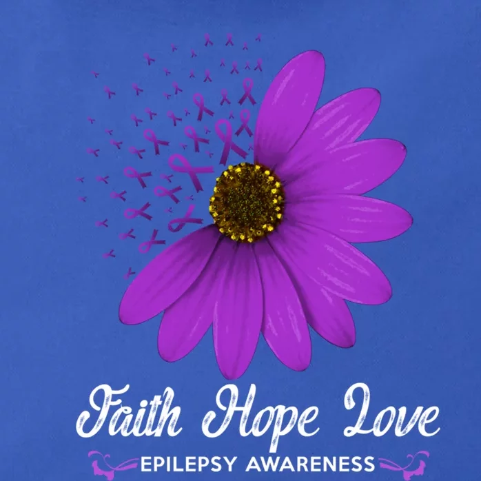 Epilepsy Awareness Faith Hope Love Purple Ribbon Pretty Tee Gift Zip Tote Bag