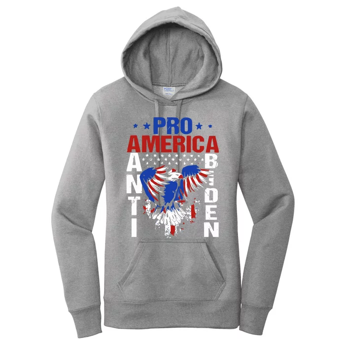 Eagle American Flag Pro America Anti Biden Women's Pullover Hoodie