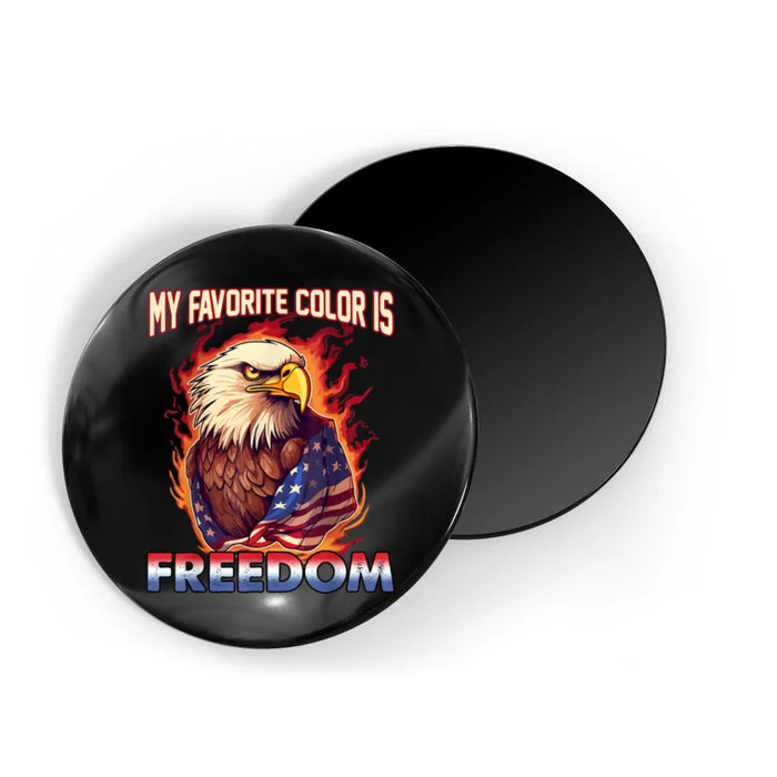 Eagle American Flag My Favorite Color Is Freedom Patriotic Magnet