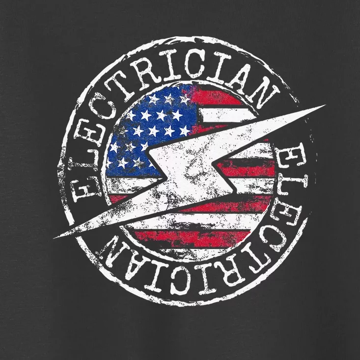 Electrician American Flag Electrical Gift USA Stamp Style Toddler T-Shirt