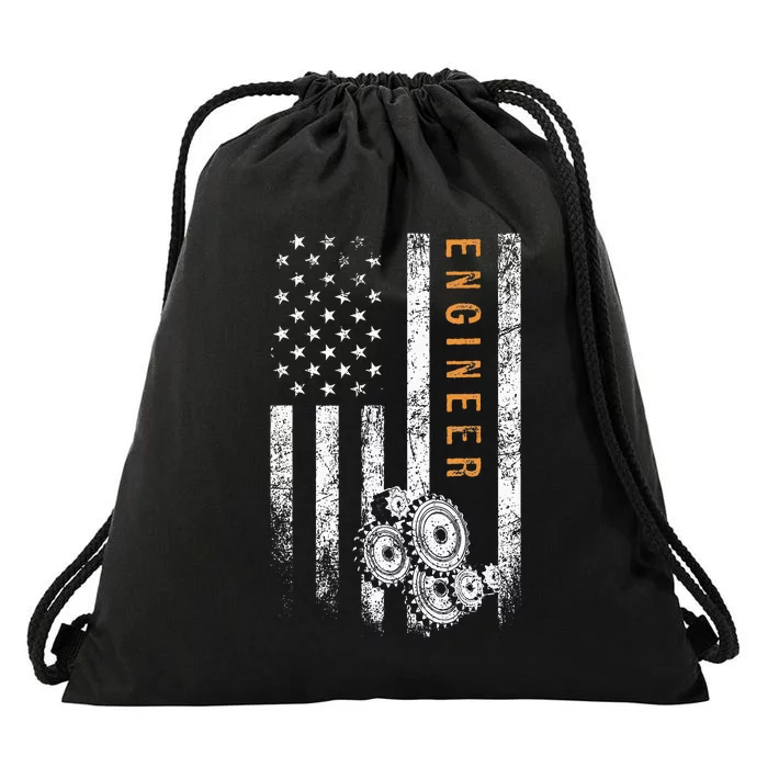 Engineer American Flag Design Engineering Drawstring Bag