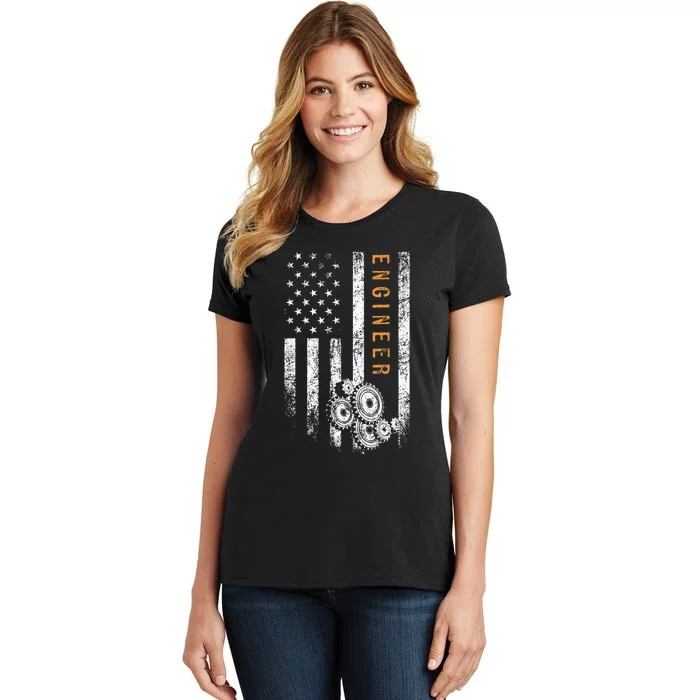 Engineer American Flag Design Engineering Women's T-Shirt