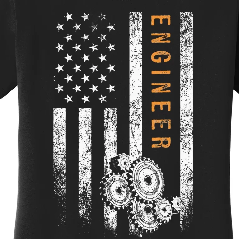 Engineer American Flag Design Engineering Women's T-Shirt