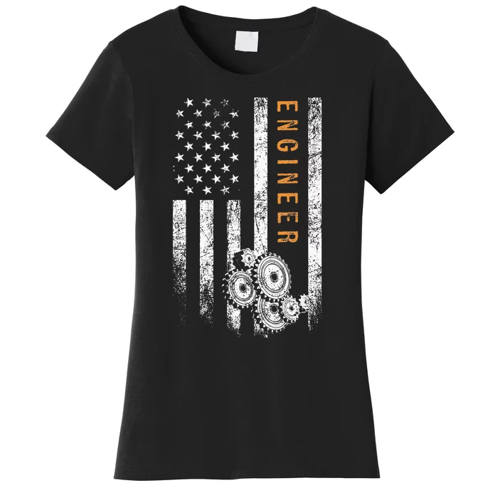 Engineer American Flag Design Engineering Women's T-Shirt