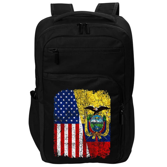 Ecuadorian American Flag Half USA Ecuador Root Proud Impact Tech Backpack