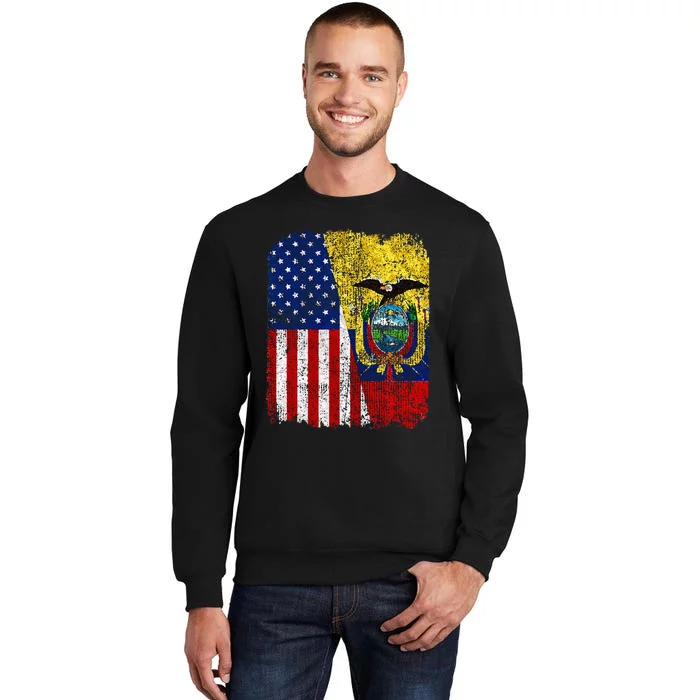 Ecuadorian American Flag Half USA Ecuador Root Proud Tall Sweatshirt