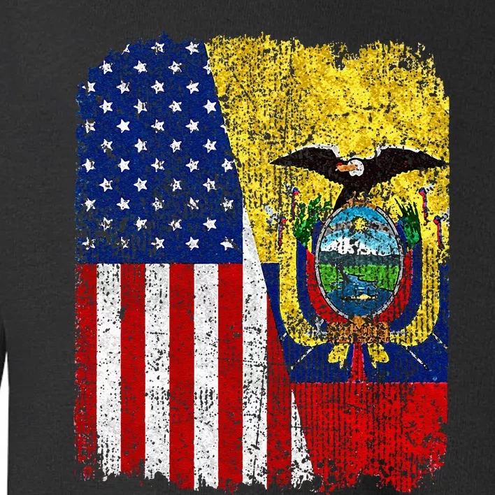 Ecuadorian American Flag Half USA Ecuador Root Proud Toddler Sweatshirt