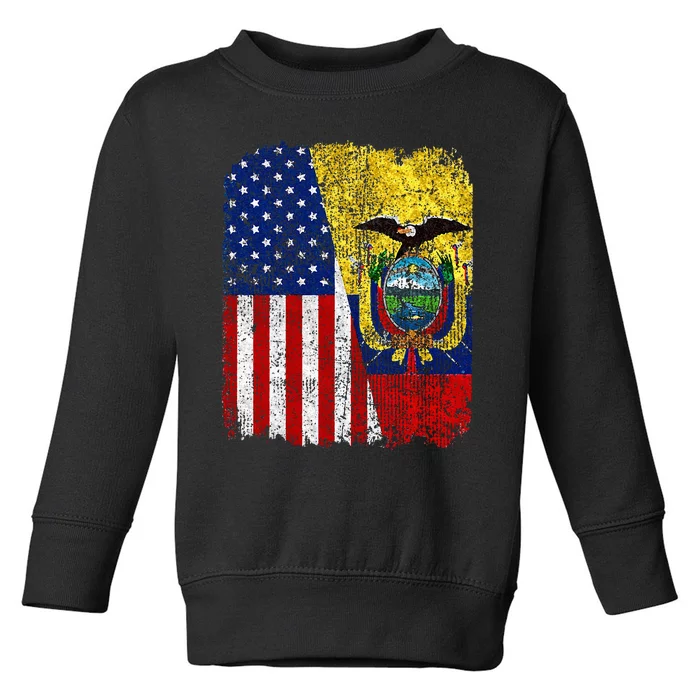 Ecuadorian American Flag Half USA Ecuador Root Proud Toddler Sweatshirt