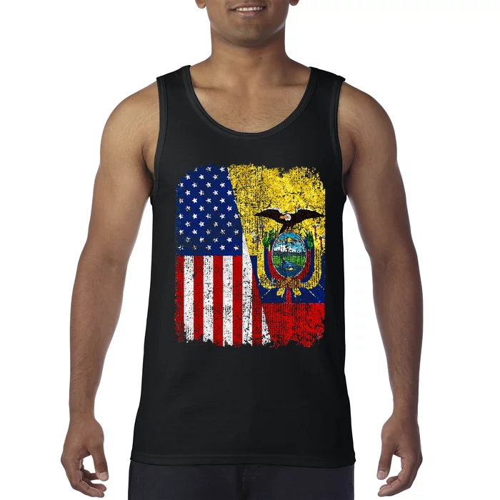 Ecuadorian American Flag Half USA Ecuador Root Proud Tank Top