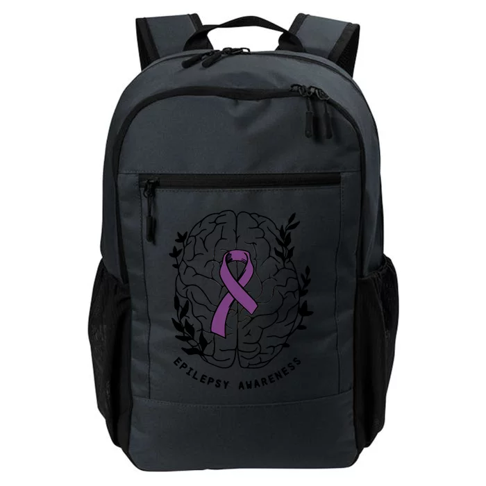 Epilepsy Awareness For Epilepsy Warrior Purple Ribbon Neurodiversity Daily Commute Backpack