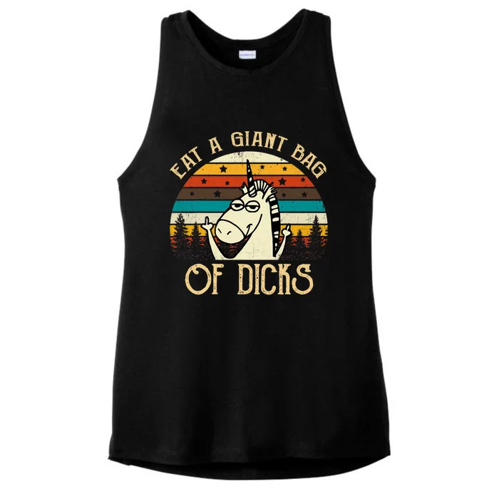 Eat A Giant Bag Of Dicks Unicorn Ladies Tri-Blend Wicking Tank