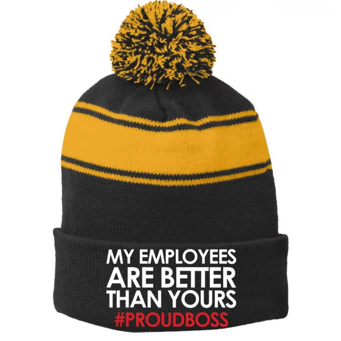 Employee Appreciation Gifts Funny Boss Gift Stripe Pom Pom Beanie