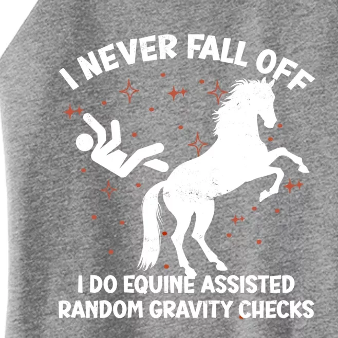 Equine Assisted Gravity Checks Funny Horse Gift Women’s Perfect Tri Rocker Tank