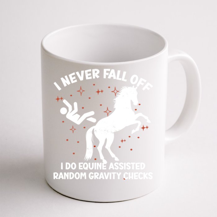 Equine Assisted Gravity Checks Funny Horse Gift Front & Back Coffee Mug