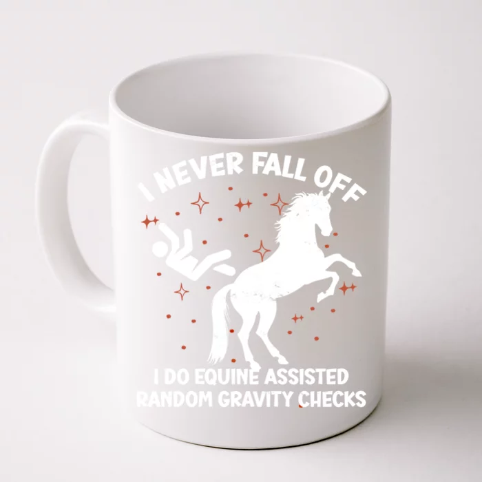 Equine Assisted Gravity Checks Funny Horse Gift Front & Back Coffee Mug