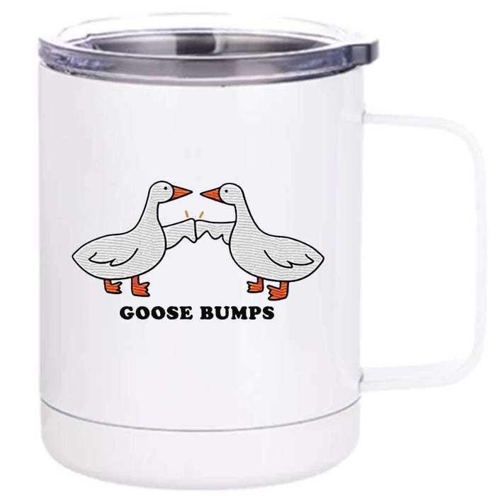 Embroidered Animal Goose Bumps Front & Back 12oz Stainless Steel Tumbler Cup