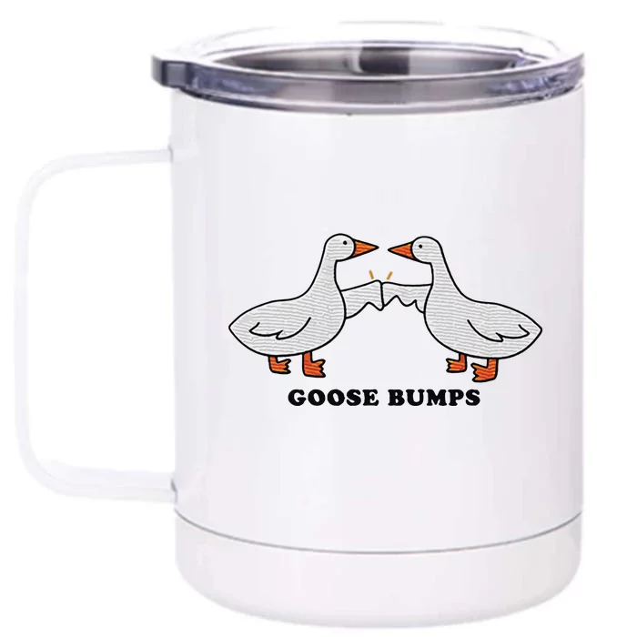 Embroidered Animal Goose Bumps Front & Back 12oz Stainless Steel Tumbler Cup