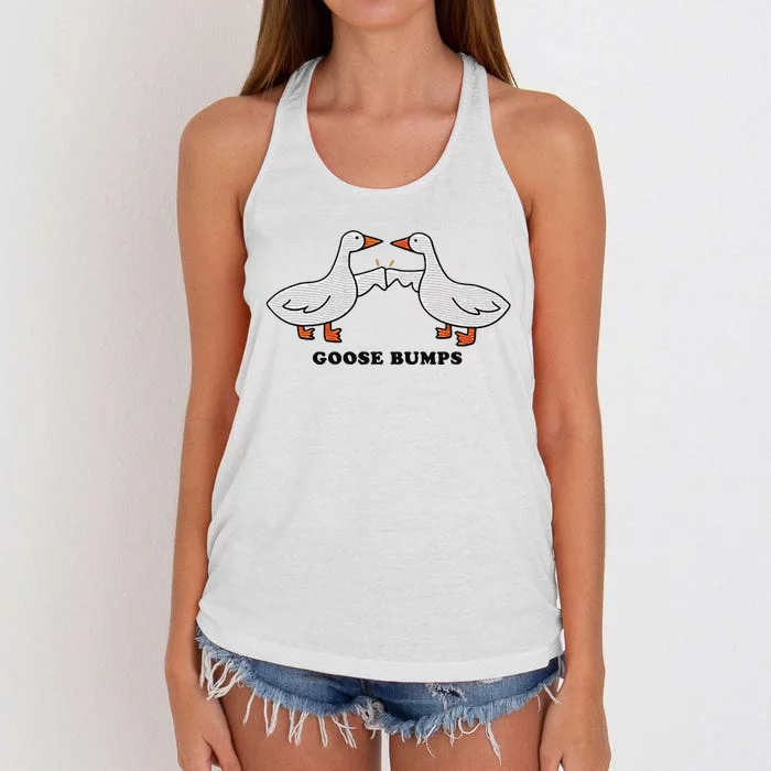 Embroidered Animal Goose Bumps Women's Knotted Racerback Tank