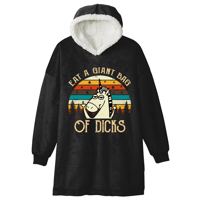 Eat A Giant Bag Of Dicks Unicorn Hooded Wearable Blanket