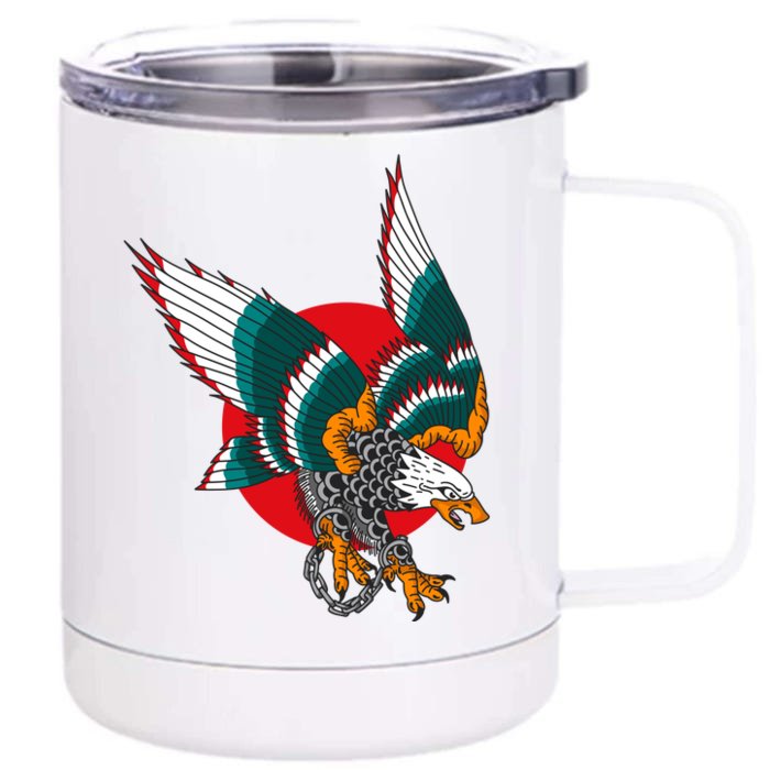 Eagle Handcuffs Front & Back 12oz Stainless Steel Tumbler Cup