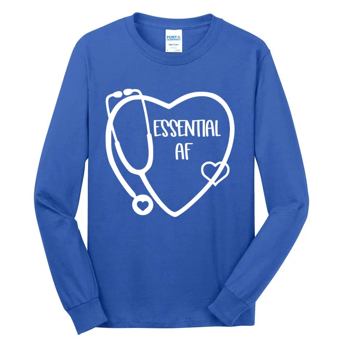 Essential Af Healthcare Heroes Gift For Nurses Graphic Tee Gift Tall Long Sleeve T-Shirt