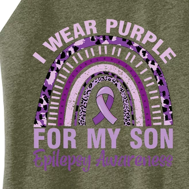 Epilepsy Awareness I Wear Purple For My Son Epilepsy Women’s Perfect Tri Rocker Tank