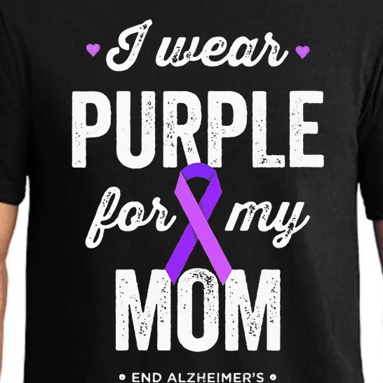 End Alz I Wear Purple For My Mom Alzheimers Awareness Pajama Set