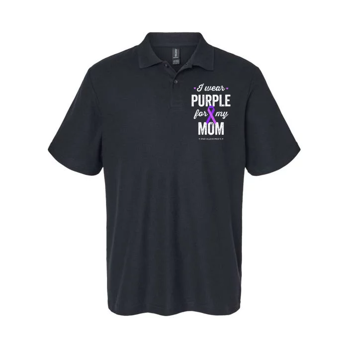 End Alz I Wear Purple For My Mom Alzheimers Awareness Softstyle Adult Sport Polo