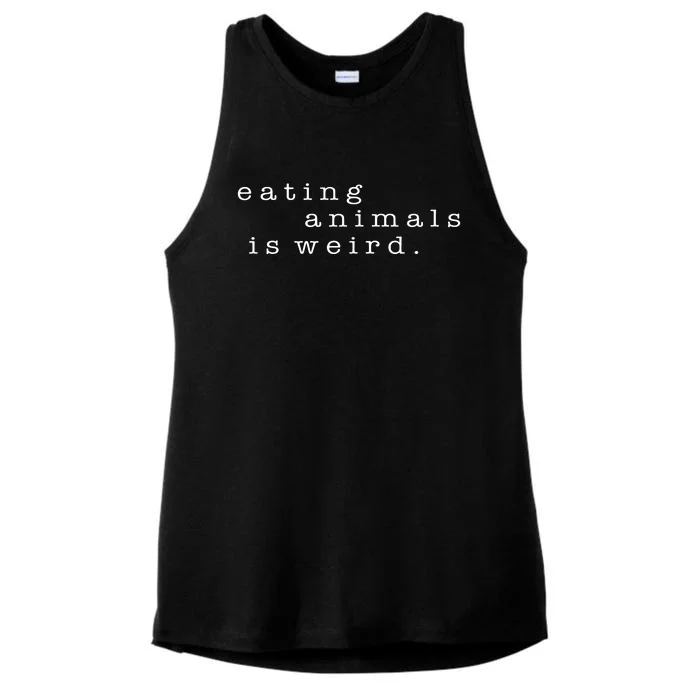 Eating Animals Is Weird Vegan Gift Vegetarian Ladies Tri-Blend Wicking Tank