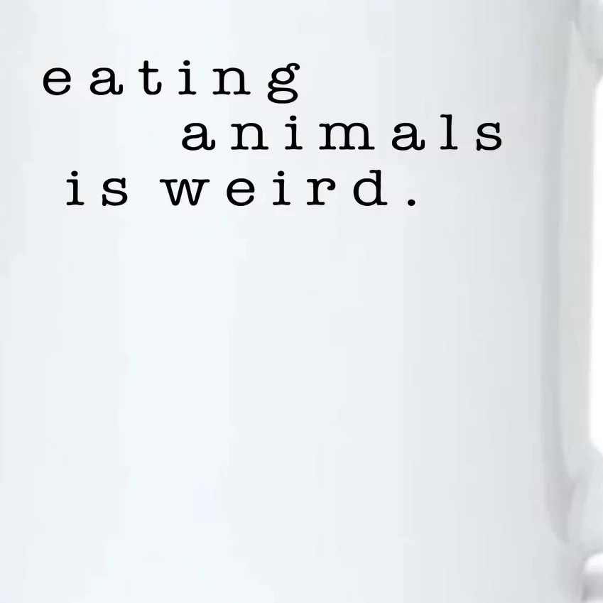 Eating Animals Is Weird Vegan Gift Vegetarian Black Color Changing Mug