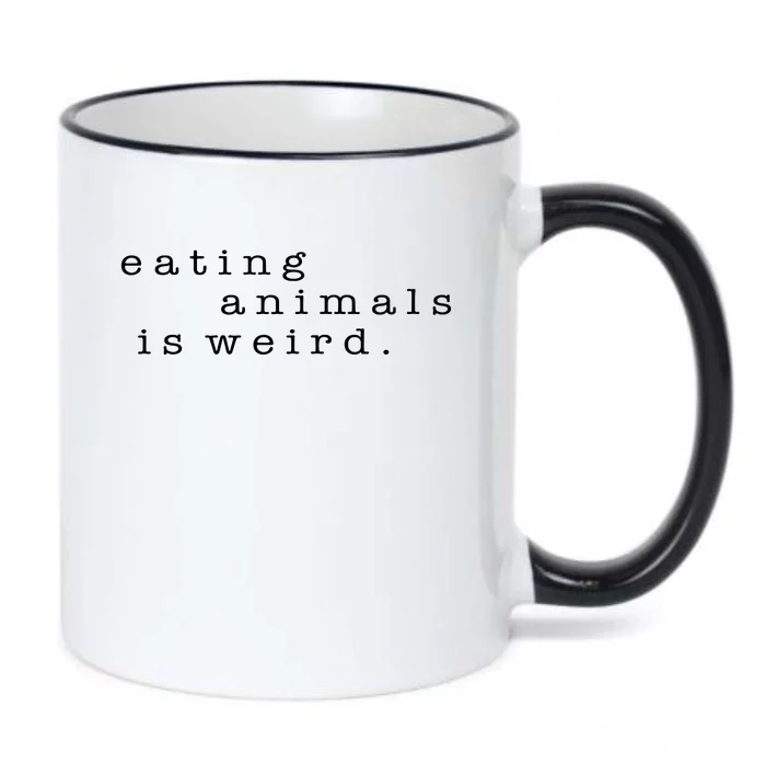 Eating Animals Is Weird Vegan Gift Vegetarian Black Color Changing Mug