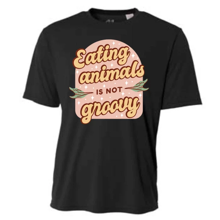 Eating Animals Is Not Groovy Vegan Life Cooling Performance Crew T-Shirt