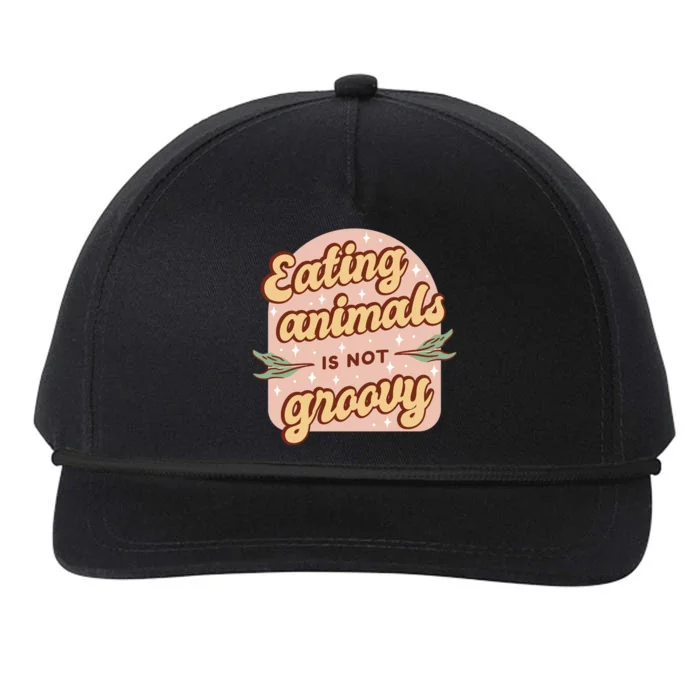 Eating Animals Is Not Groovy Vegan Life Snapback Five-Panel Rope Hat