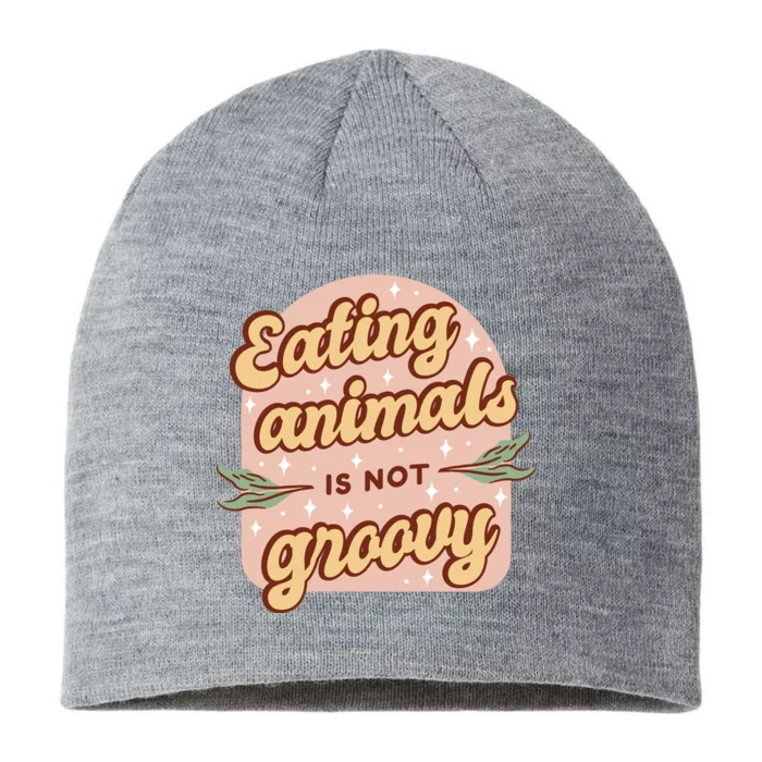 Eating Animals Is Not Groovy Vegan Life 8 1/2in Sustainable Knit Beanie