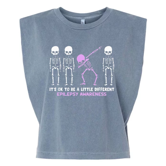 Epilepsy Awareness It's Ok To Be A Little Different Purple Garment-Dyed Women's Muscle Tee