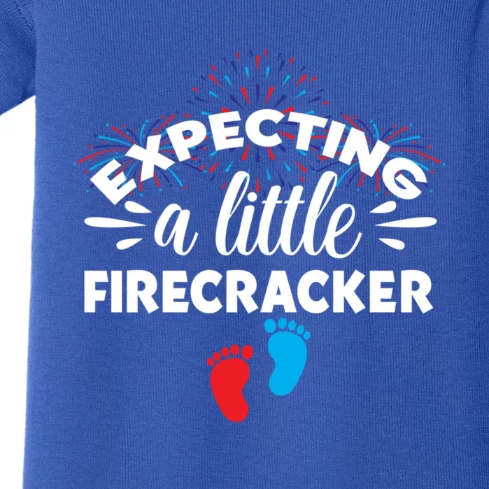 Expecting A Little Firecracker Pregnancy Mom To Be 4th July Meaningful Gift Baby Bodysuit