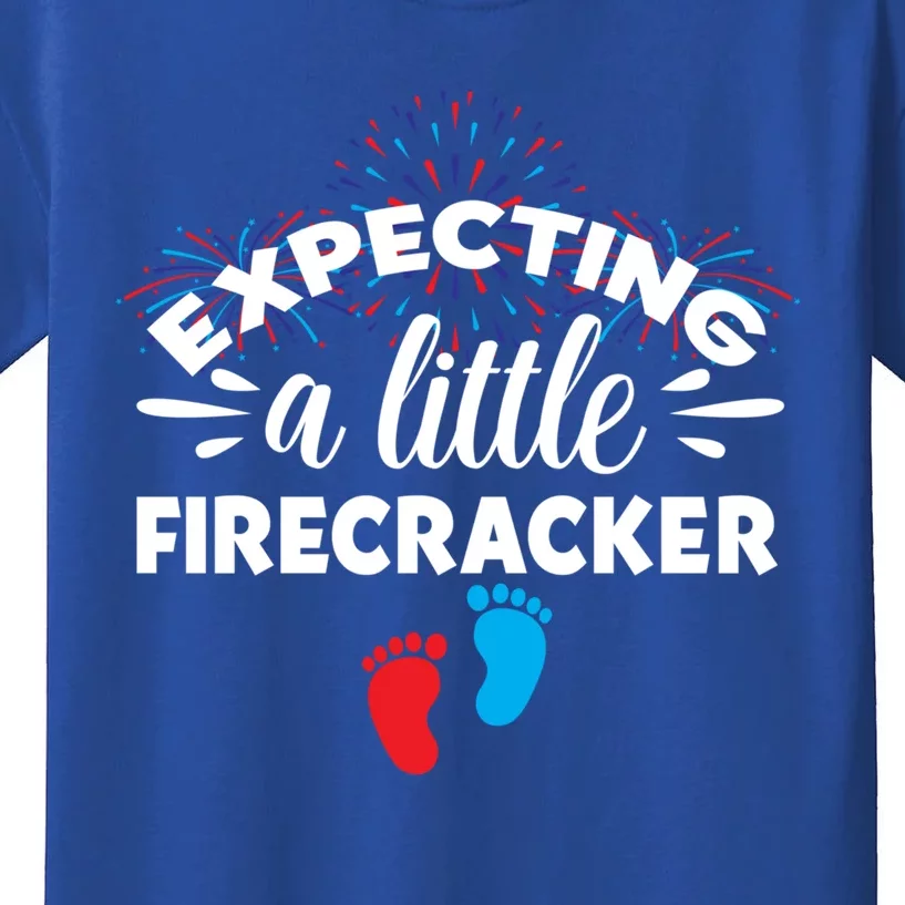 Expecting A Little Firecracker Pregnancy Mom To Be 4th July Gift Kids T-Shirt