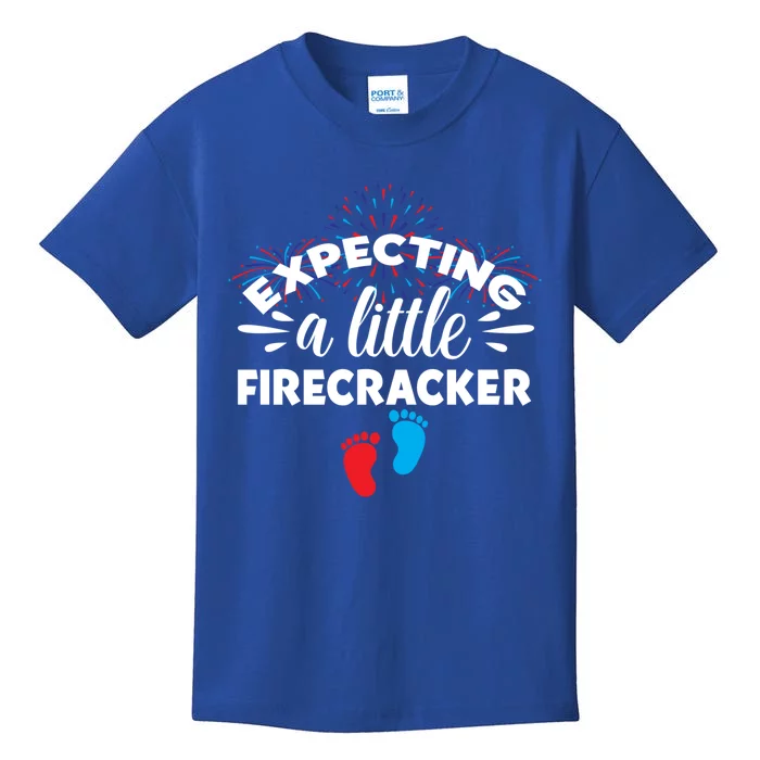 Expecting A Little Firecracker Pregnancy Mom To Be 4th July Gift Kids T-Shirt